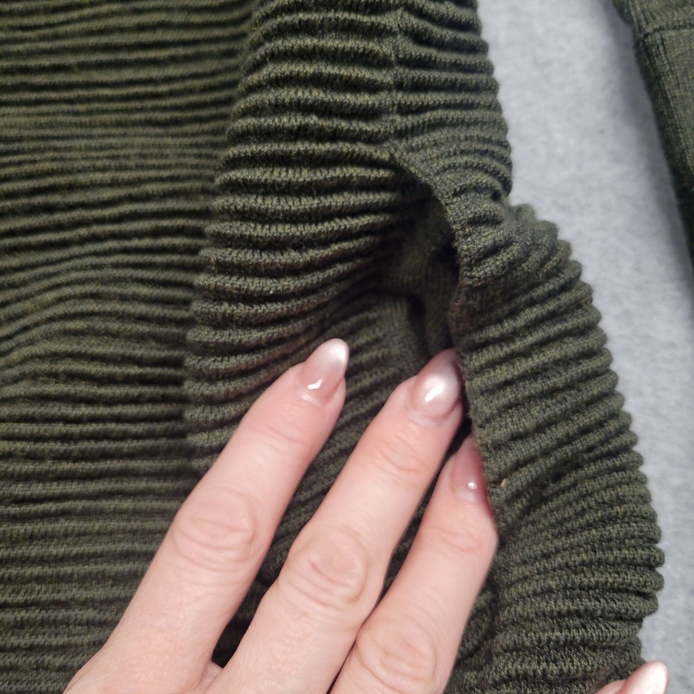 Lululemon Sit In Lotus Wrap II Merino Wool Open Cardigan Sweater Womens 12 Green - Picture 10 of 10